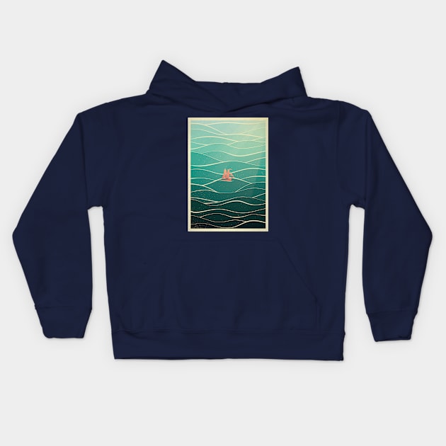 Waves Kids Hoodie by AlexGDavis